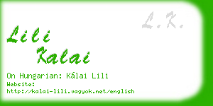 lili kalai business card